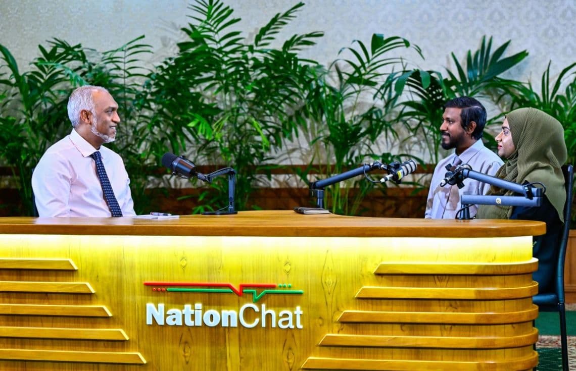 ޕީއެސްއެމް ގެ "ނޭޝަން ޗެޓް" ޕްރޮގްރާމްގެ ތިންވަނަ އެޕިސޯޑުގައި ރައީސް ޑރ.މުއިއްޒު ވާހަކަފުޅު ދައްކަވަނީ.
