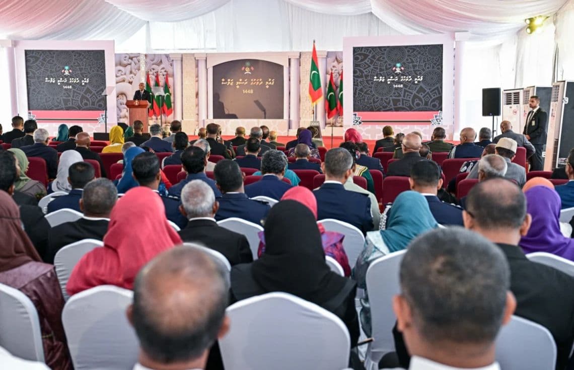 ގައުމީ ދުވަހުގެ މުނާސަބަތުގައި ހއ.އުތީމުގައި ރައީސުލްޖުމްހޫރިއްޔާގެ ތަޤުރީރު ކުރައްވަނީ.