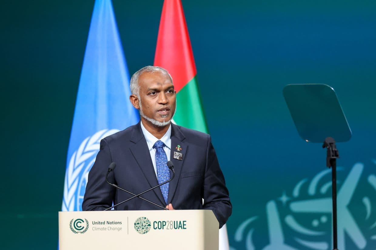 ރައީސް ކޮޕް-28 ސަމިޓުގައި ތަގުރީރު ކުރައްވަނީ / ފޮޓޯ: ރައީސް އޮފީސް