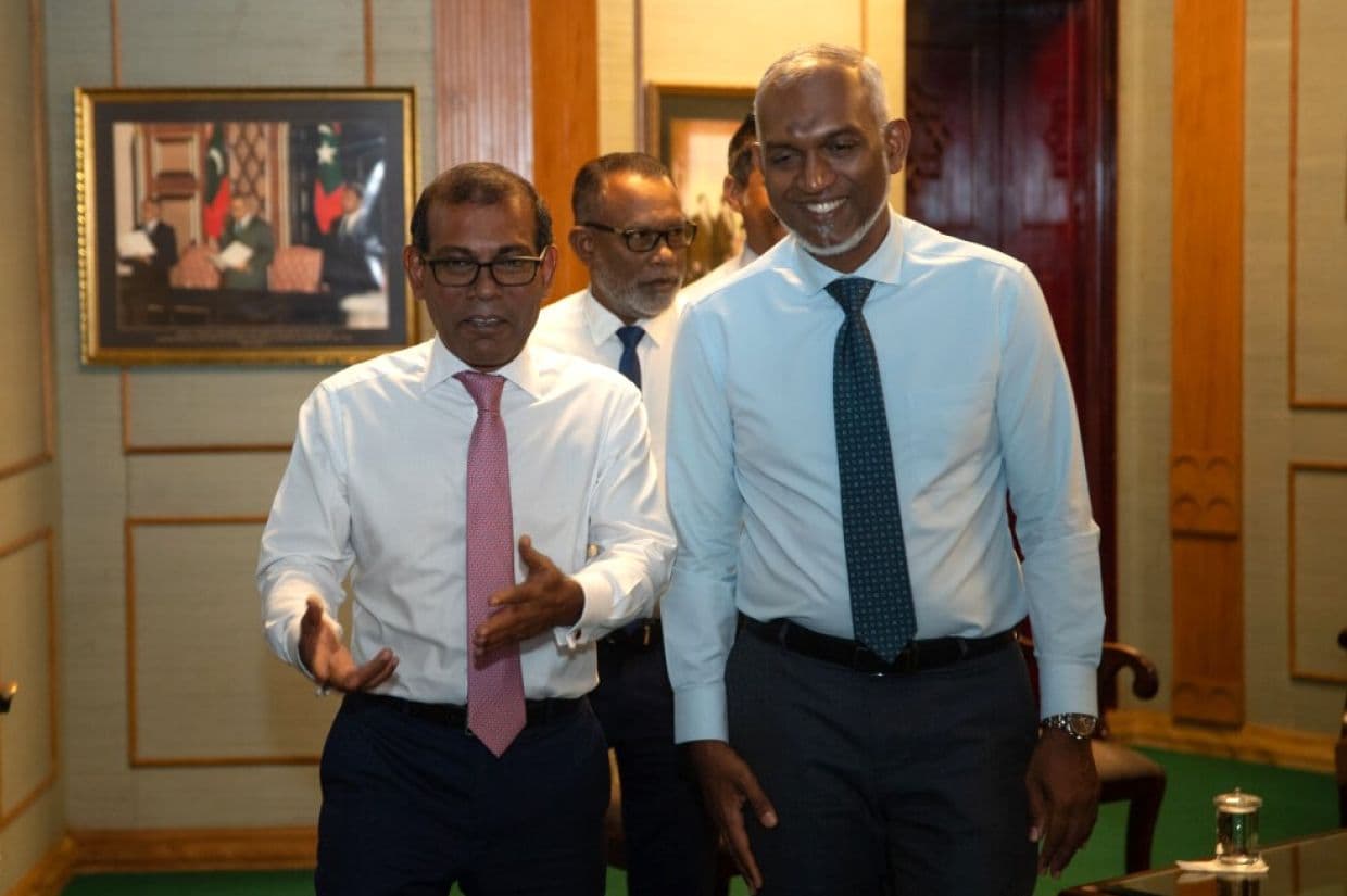 ކުރީގެ ރައީސް ނަޝީދު، ރައީސް މުއިއްޒު އާއި އެކު/ ފޮޓޯ: މަޖިލިސް
