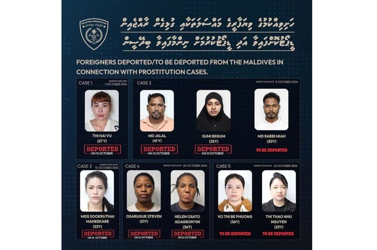 މި މައްސަލައާ ގުޅިގެން އިމިގްރޭޝަންގެ ބެލުމުގެ ދަށަށް ގެންގޮސްފައިވާ މީހުން / ފޮޓޯ: އިމިގްރޭޝަން