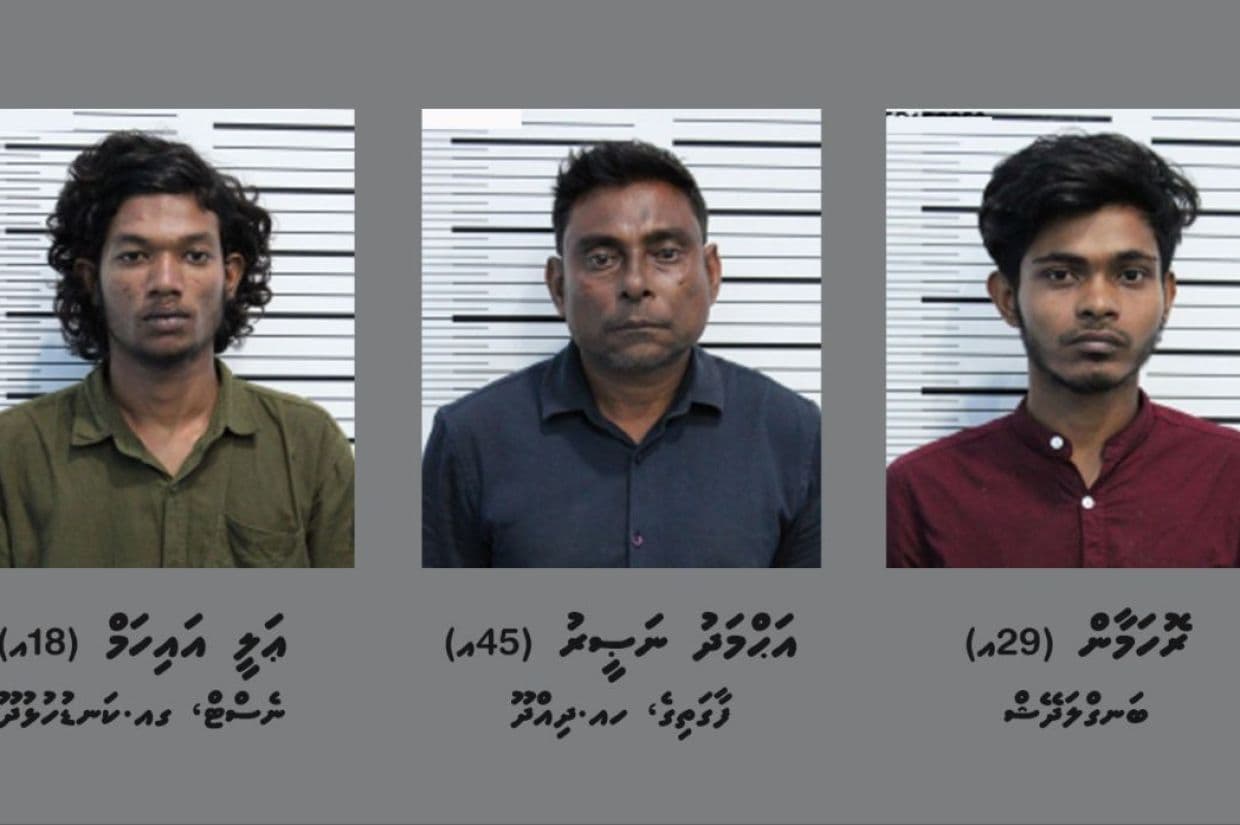 ރާއްޖެއަށް މަސްތުވާތަކެތި އެތެރެކުރި މައްސަލައިގައި ހައްޔަރުކުރި ތިން މީހުން.