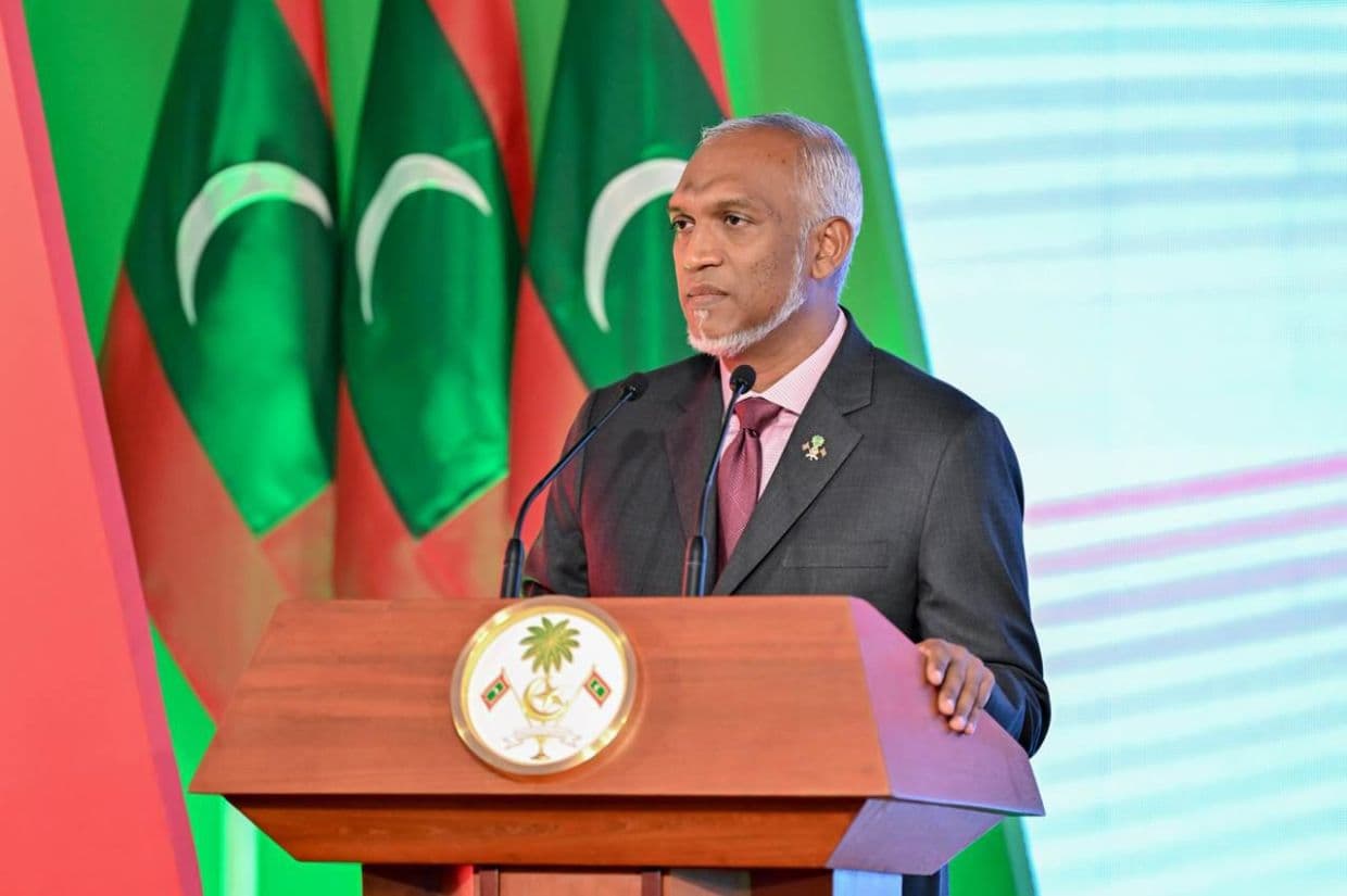 ނަޞްރުގެ ދުވަހުގެ ޖަލްސާގައި ރައީސުލްޖުމްހޫރިއްޔާ ވާހަކަފުޅު ދައްކަވަނީ/ ފޮޓޯ: ރައީސް އޮފީސް