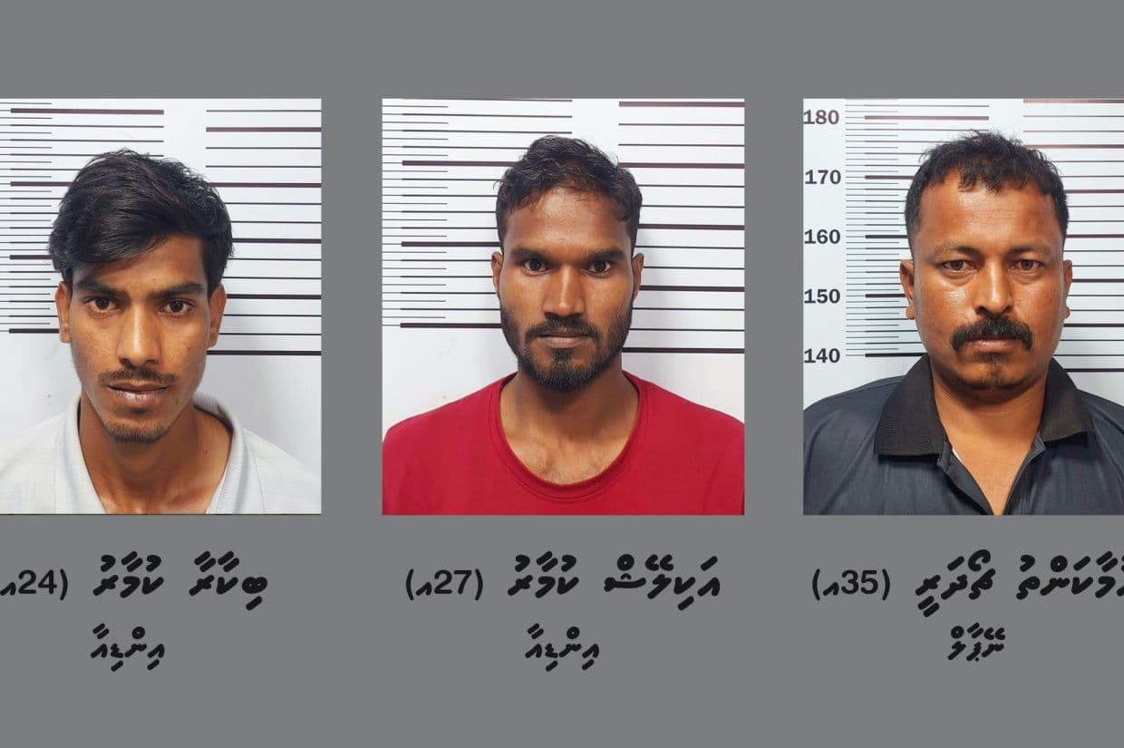 މަސްތުވާތަކެއްޗާ ގުޅިގެން ހުޅުމާލެއިން ހައްޔަރުކުރި ތިން ބިދޭސީން.