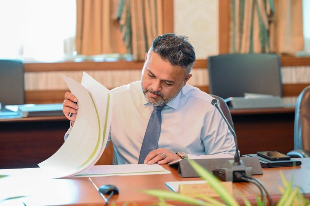 މަސްވެރިކަމާއި ކަނޑުގެ ވަސީލަތްތަކާބެހޭ ވަޒީރު އަޙްމަދު ޝިޔާމް/ފޮޓޯ: ޚުލާސާ
