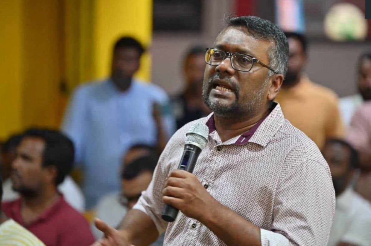 އެމްޑީޕީ ހަރުގެ ޖަލްސާގައި ފައްޔާޒު ވާހަކަ ދައްކަވަނީ / ފޮޓޯ: އެމްޑީޕީ