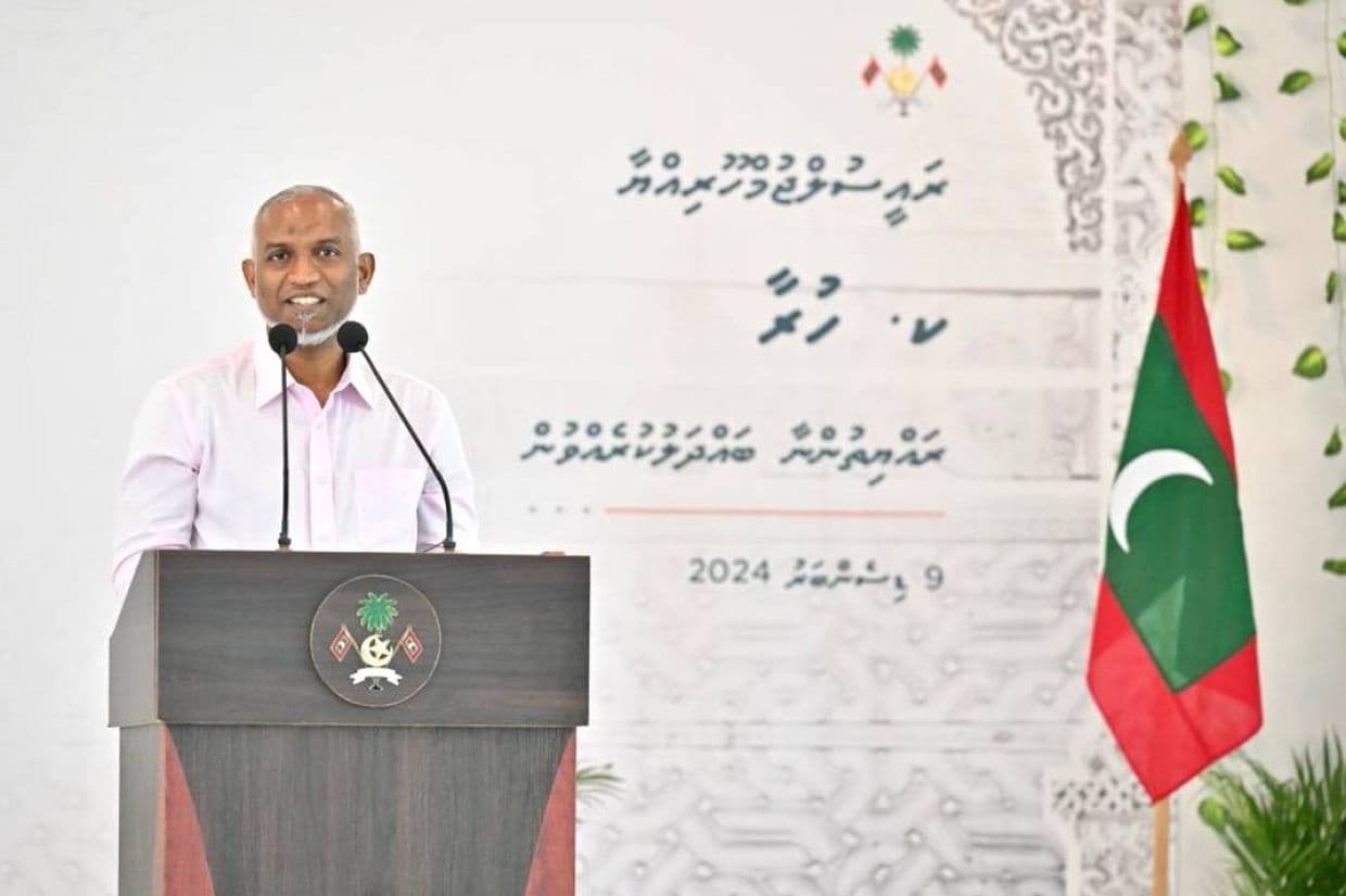 ރައީސް ކ.ހުރާގައި ރައްޔިތުންނާ މުޙާތަބުކުރައްވާ ވާހަކަފުޅު ދައްކަވަނީ / ފޮޓޯ: ރައީސް އޮފީސް