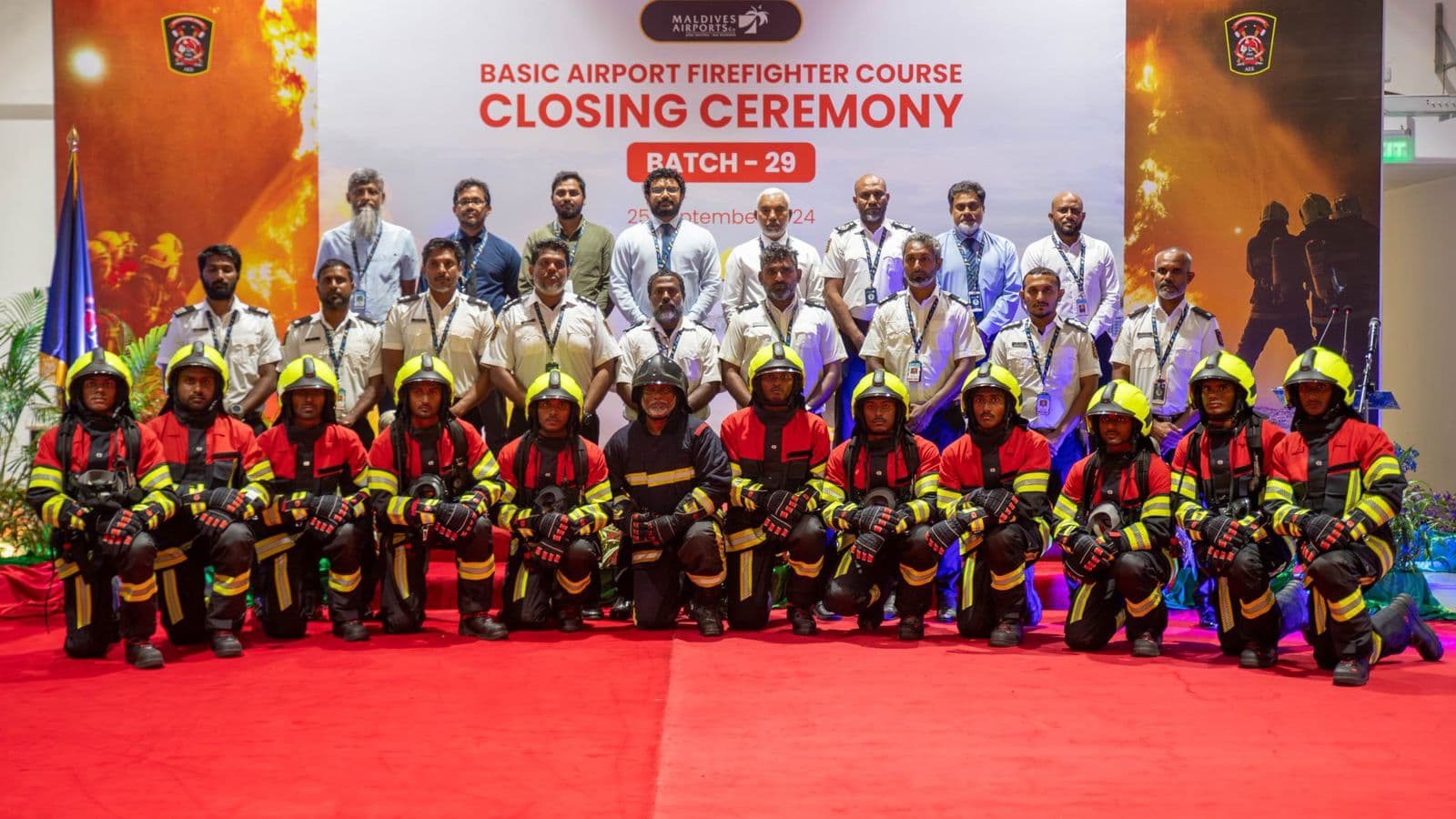 އެމްއޭސީއެލް އިން ކުރިއަށްގެންދިޔަ ފަޔާ ފައިޓަރުން ތަމްރީނު ކުރުމުގެ 29 ވަނަ ބެޗުގެ ކޯސް ނިންމުމުގެ ރަސްމިއްޔާތުގެ ތެރެއިން. ފޮޓޯ: އެމްއޭސީއެލް