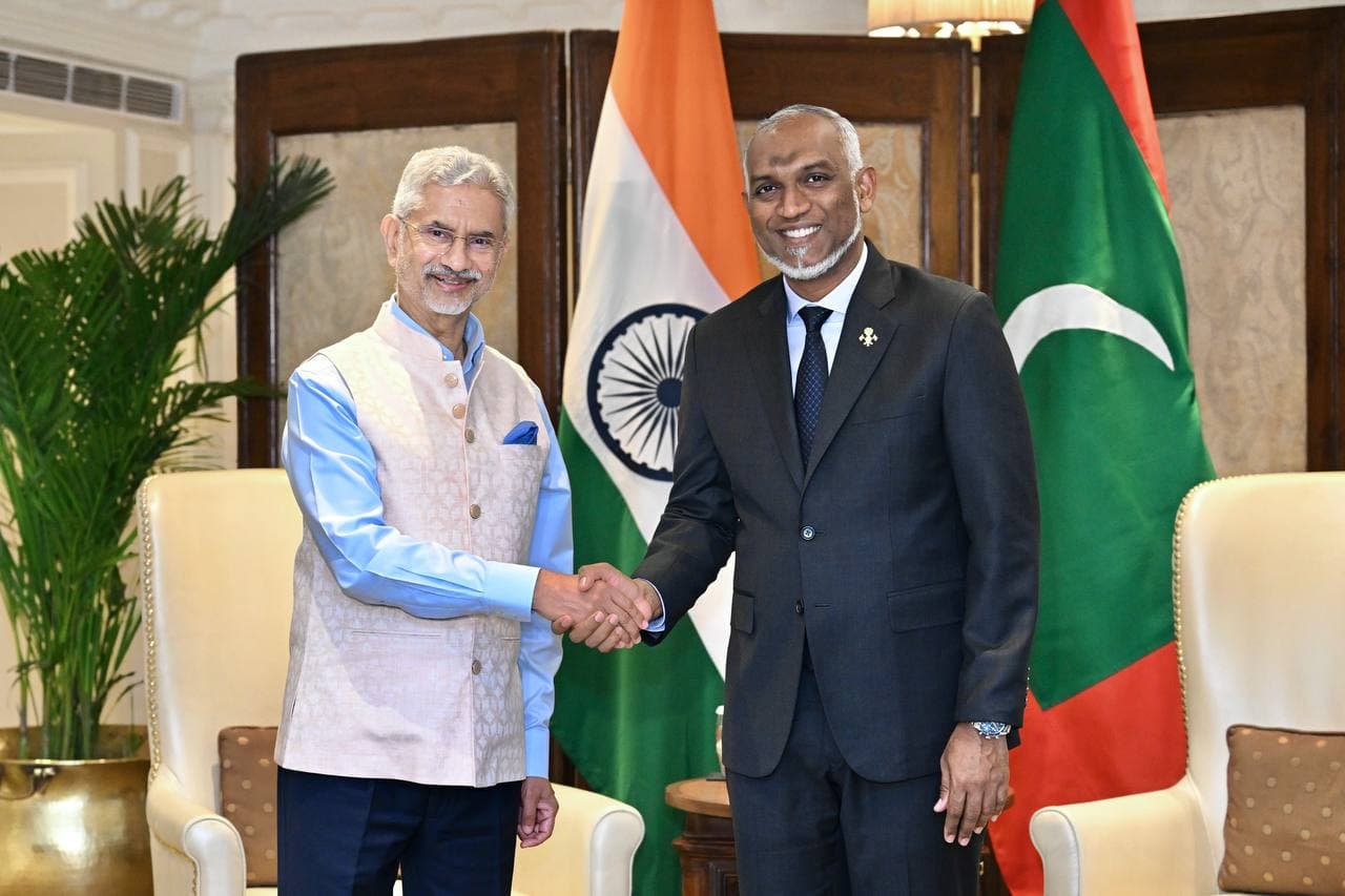 ރައީސް މުޢިއްޒު އަދި އިންޑިއާގެ އެކްސްޓާނަލް އެފެއާޒް މިނިސްޓަރު ޖައިޝަންކަރު